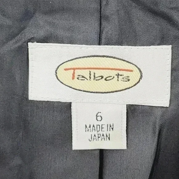 Vintage Talbots Pattern Women's Blazer Black Size 6 - Picture 6 of 8